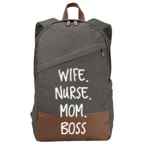 Wife Nurse Mom Boss Gift Cotton Canvas Backpack