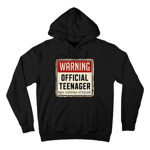 Warning Nager May Contain Attitude 13th Birthday Hoodie