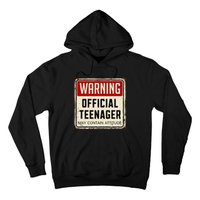 Warning Nager May Contain Attitude 13th Birthday Hoodie