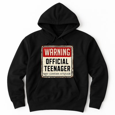 Warning Nager May Contain Attitude 13th Birthday Hoodie