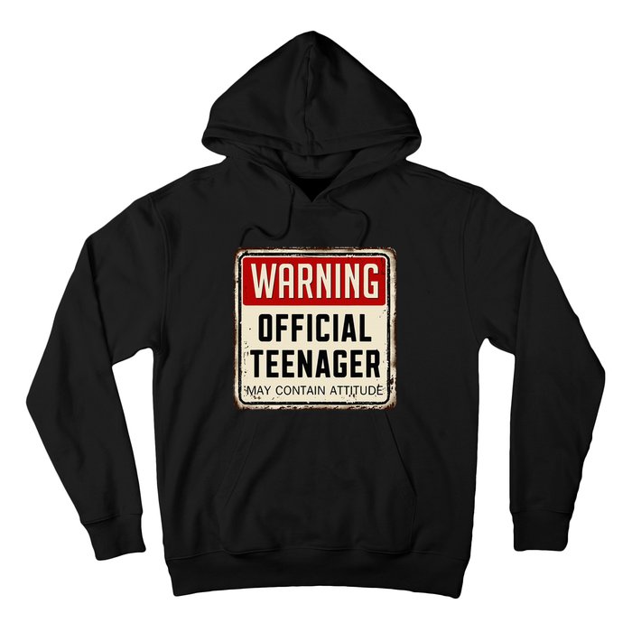 Warning Nager May Contain Attitude 13th Birthday Hoodie