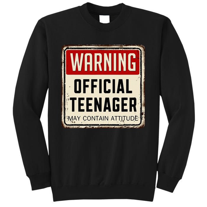 Warning Nager May Contain Attitude 13th Birthday Sweatshirt