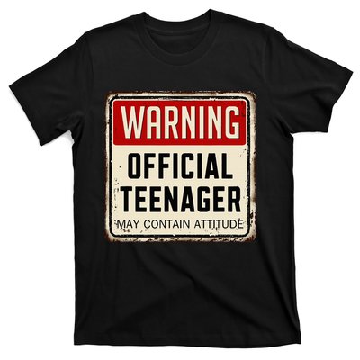 Warning Nager May Contain Attitude 13th Birthday T-Shirt