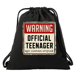 Warning Nager May Contain Attitude 13th Birthday Drawstring Bag