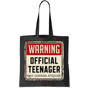 Warning Nager May Contain Attitude 13th Birthday Tote Bag