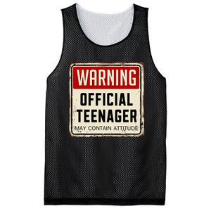 Warning Nager May Contain Attitude 13th Birthday Mesh Reversible Basketball Jersey Tank