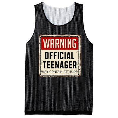 Warning Nager May Contain Attitude 13th Birthday Mesh Reversible Basketball Jersey Tank