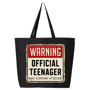 Warning Nager May Contain Attitude 13th Birthday 25L Jumbo Tote