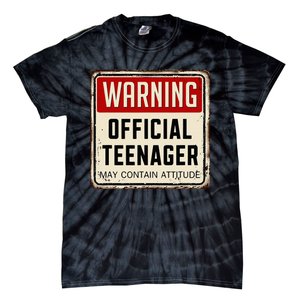 Warning Nager May Contain Attitude 13th Birthday Tie-Dye T-Shirt