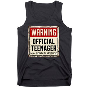 Warning Nager May Contain Attitude 13th Birthday Tank Top