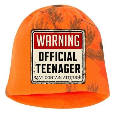 Warning Nager May Contain Attitude 13th Birthday Kati - Camo Knit Beanie