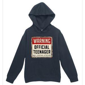 Warning Nager May Contain Attitude 13th Birthday Urban Pullover Hoodie