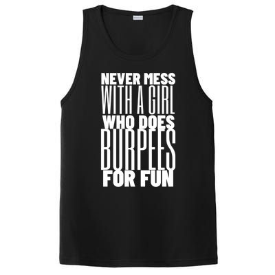 Wo Never Mess With A Who Does Burpees Fun Exercise Cute Gift PosiCharge Competitor Tank