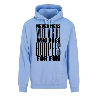 Wo Never Mess With A Who Does Burpees Fun Exercise Cute Gift Unisex Surf Hoodie