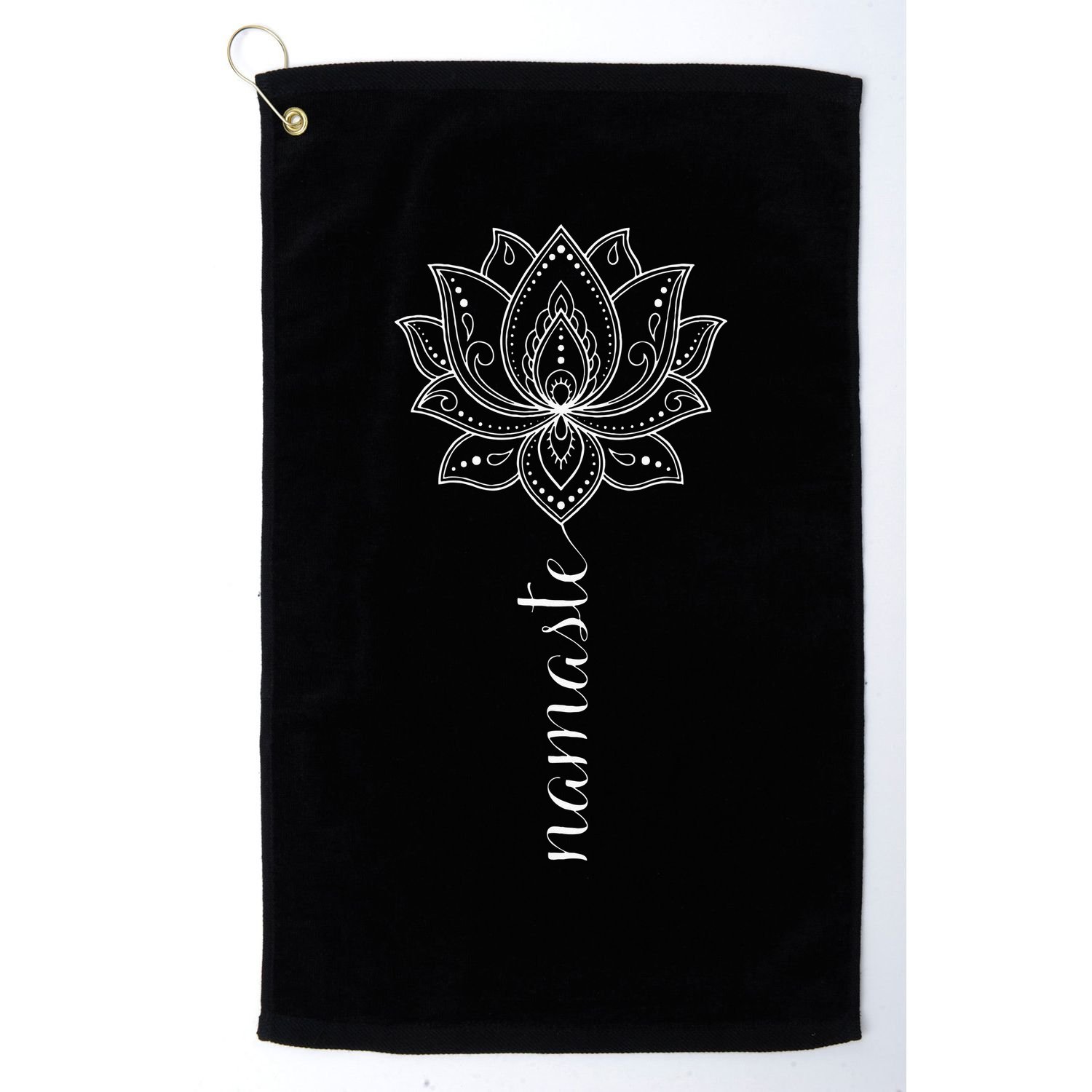 Womens Namaste Mandala Lotus Meditation Workout Yoga Lover Golf Towel