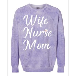 Wife Nurse Mom Colorblast Crewneck Sweatshirt