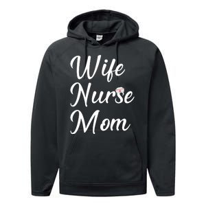 Wife Nurse Mom Performance Fleece Hoodie