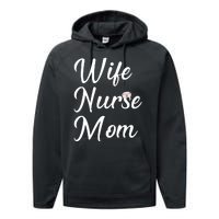 Wife Nurse Mom Performance Fleece Hoodie