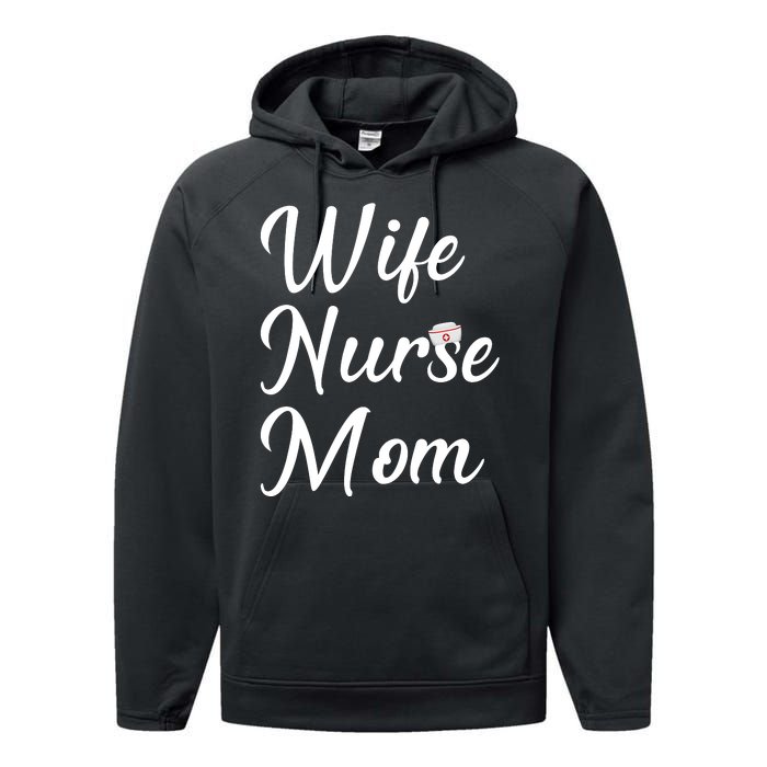 Wife Nurse Mom Performance Fleece Hoodie