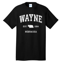 Wayne Nebraska Ne Vintage Athletic Black Sports Tall T-Shirt