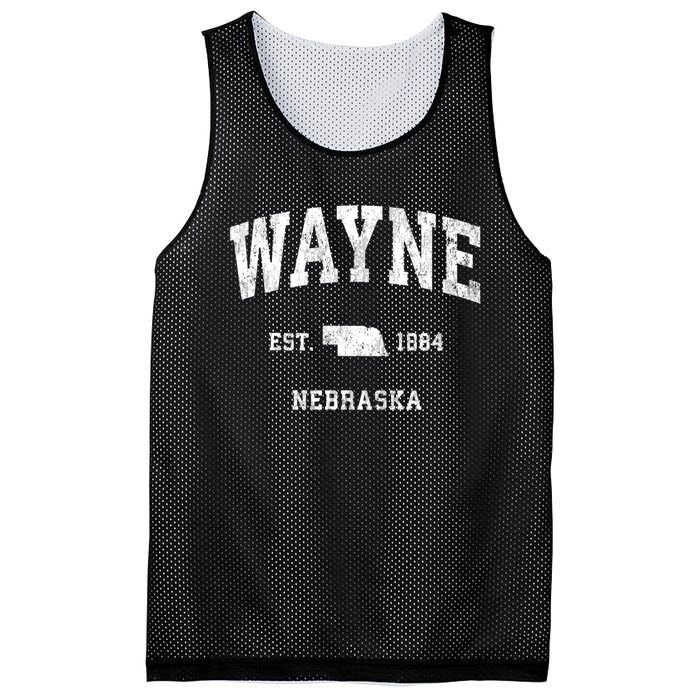 Wayne Nebraska Ne Vintage Athletic Black Sports Mesh Reversible Basketball Jersey Tank