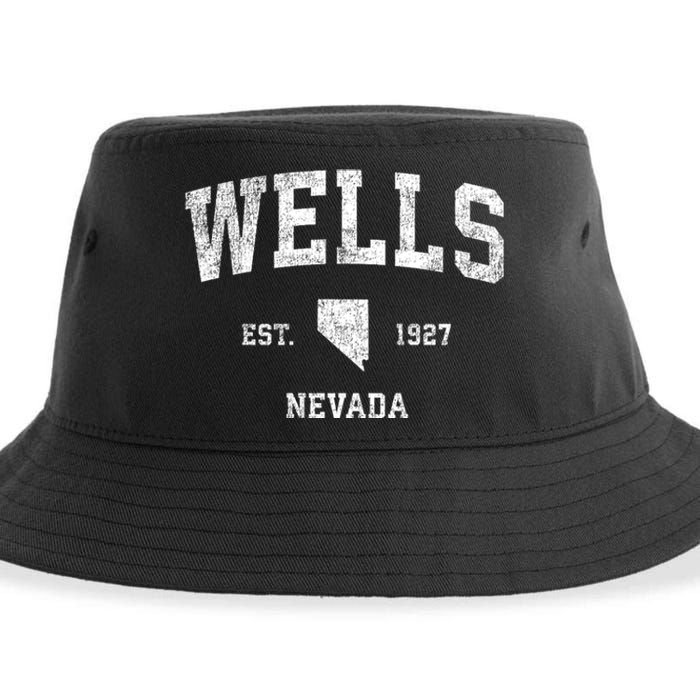 Wells Nevada Nv Vintage Athletic Sports Sustainable Bucket Hat