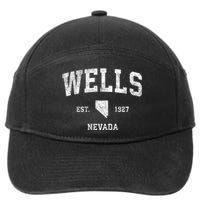 Wells Nevada Nv Vintage Athletic Sports 7-Panel Snapback Hat