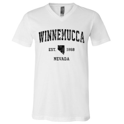 Winnemucca Nevada Nv Vintage Athletic Sports Design V-Neck T-Shirt