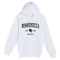 Winnemucca Nevada Nv Vintage Athletic Sports Design Premium Pullover Hoodie