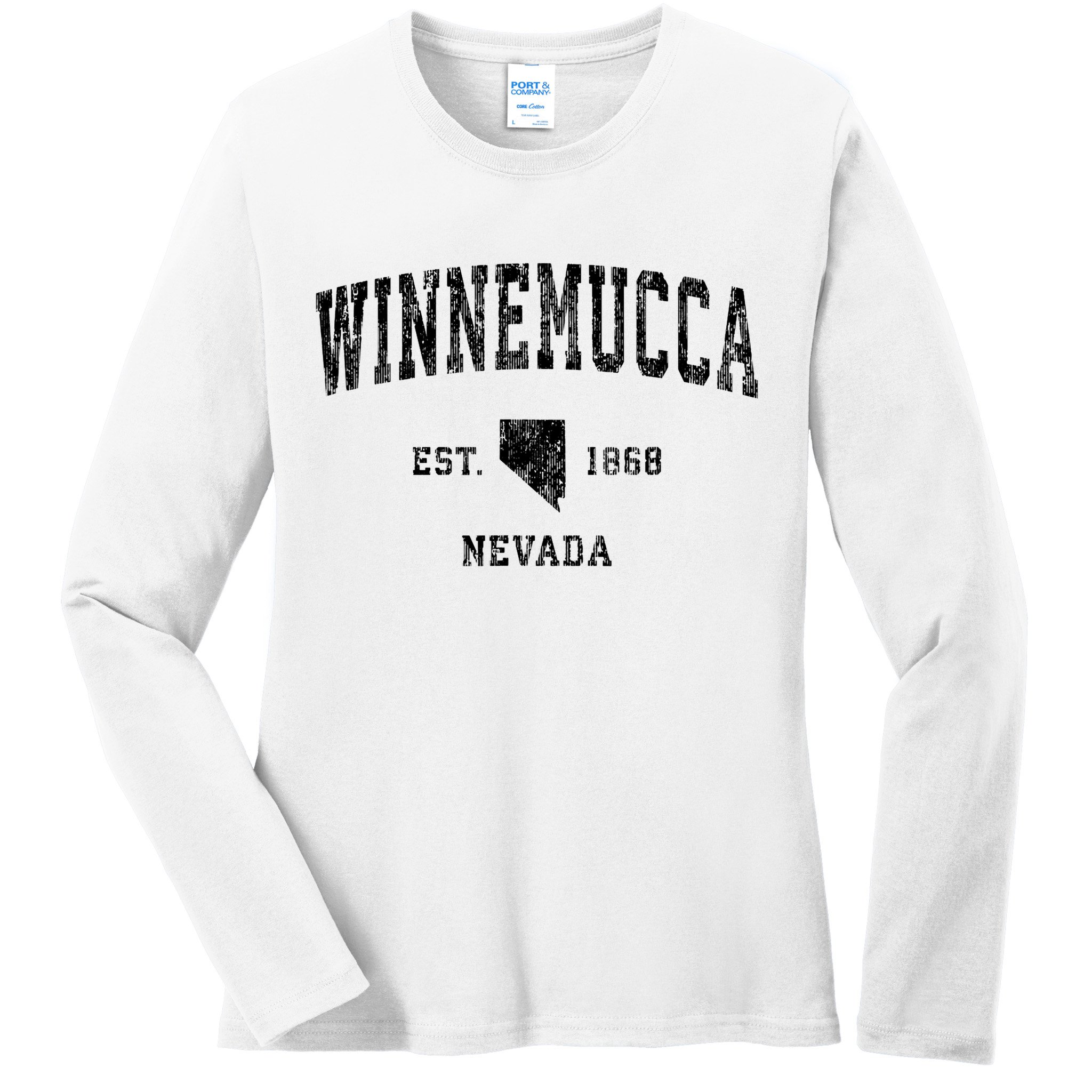 Winnemucca Nevada Nv Vintage Athletic Sports Design Ladies Long Sleeve Shirt