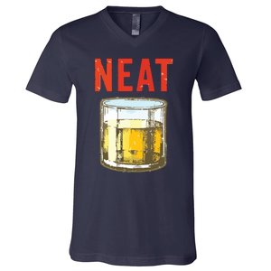 Whiskey Neat Old Fashioned Scotch And Bourbon Drinkers V-Neck T-Shirt