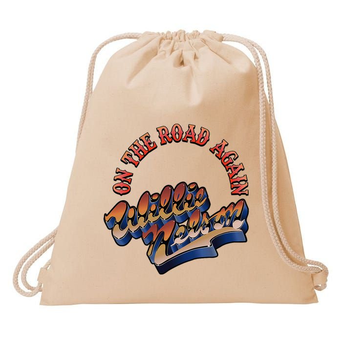 W.I.L.L.I.E Nelson On The Road Again Drawstring Bag