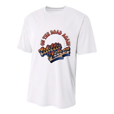 W.I.L.L.I.E Nelson On The Road Again Youth Performance Sprint T-Shirt