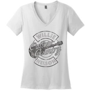 W.I.L.L.I.E Nelson Outlaw Country Women's V-Neck T-Shirt