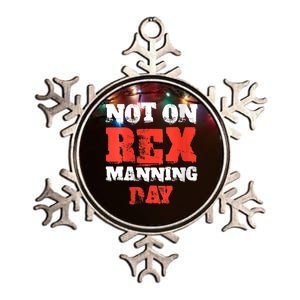 Womens Not On Rex Manning Day Loves Funny Quote VNeck Metallic Star Ornament