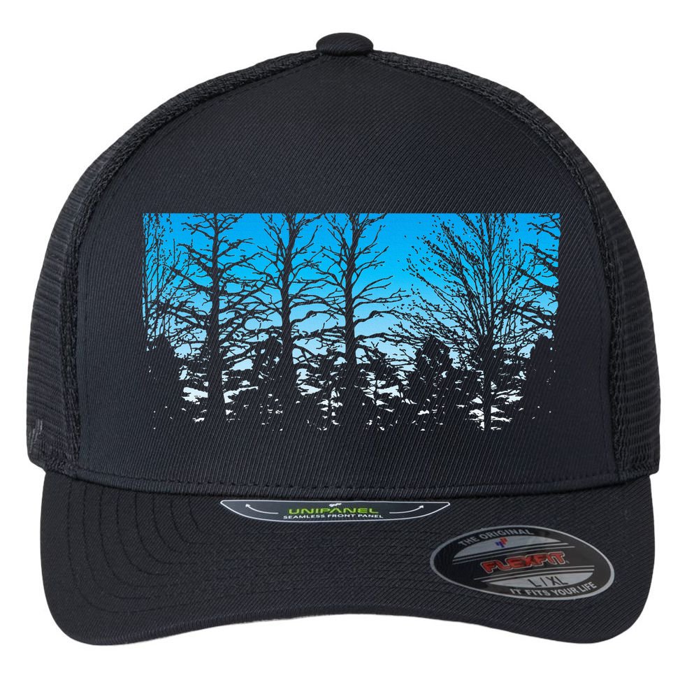 Wildlife Nature Outdoor Forest Trees Nature Flexfit Unipanel Trucker Cap