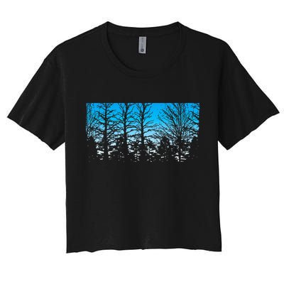Wildlife Nature Outdoor Forest Trees Nature Women's Crop Top Tee
