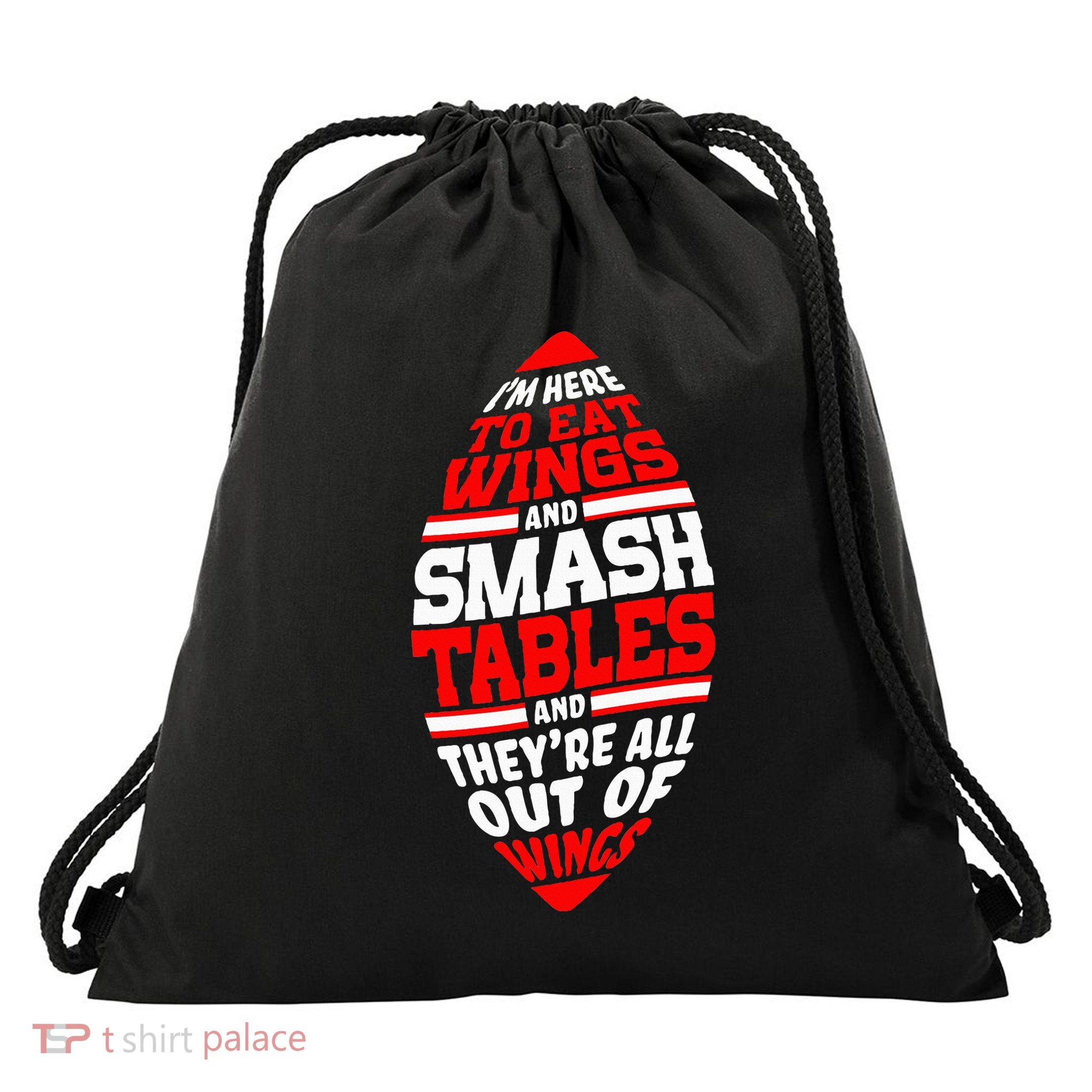 Western Ny Pride Eating Wings Smashing Tables Drawstring Bag