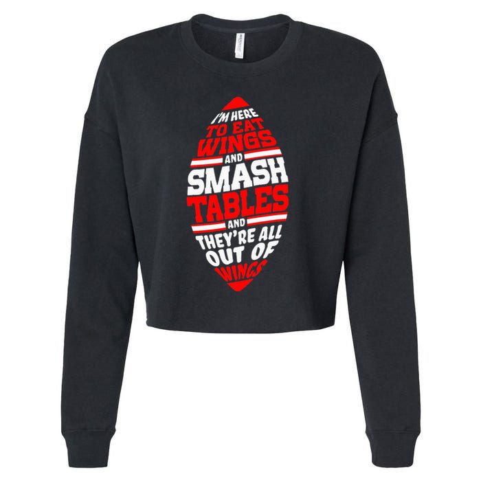 Western Ny Pride Eating Wings Smashing Tables Cropped Pullover Crew