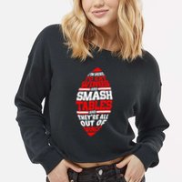 Western Ny Pride Eating Wings Smashing Tables Cropped Pullover Crew