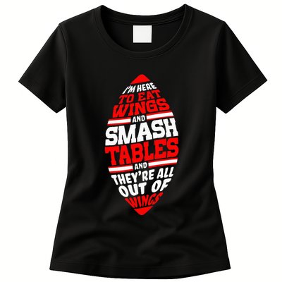 Western Ny Pride Eating Wings Smashing Tables Womens T-Shirt