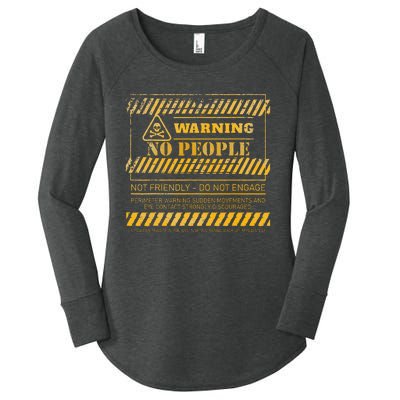 Warning No People Not Friendly Do Not Engage Perimeter Women's Perfect Tri Tunic Long Sleeve Shirt