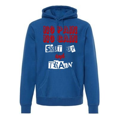 Workougift No Pain No Gain Shut Up And Train Gym Gift Cool Gift Premium Hoodie