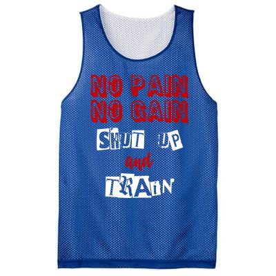 Workougift No Pain No Gain Shut Up And Train Gym Gift Cool Gift Mesh Reversible Basketball Jersey Tank