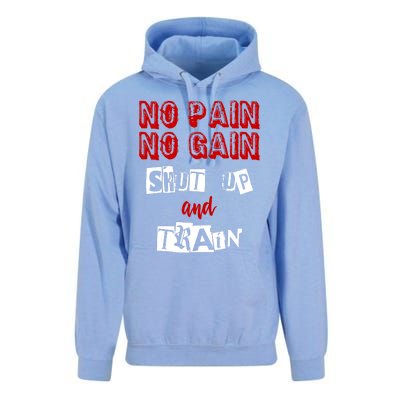 Workougift No Pain No Gain Shut Up And Train Gym Gift Cool Gift Unisex Surf Hoodie