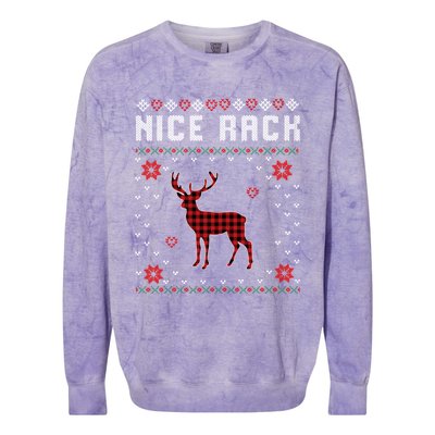 Women Nice Rack Well Hung Ugly Sweater Fun Couples Christmas Colorblast Crewneck Sweatshirt