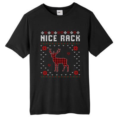 Women Nice Rack Well Hung Ugly Sweater Fun Couples Christmas Tall Fusion ChromaSoft Performance T-Shirt