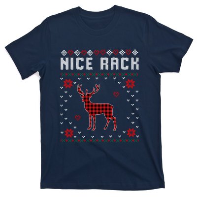 Women Nice Rack Well Hung Ugly Sweater Fun Couples Christmas T-Shirt