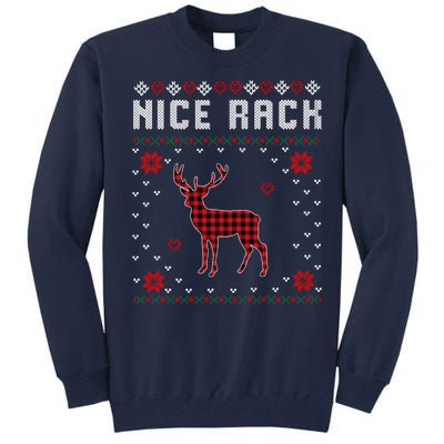 Women Nice Rack Well Hung Ugly Sweater Fun Couples Christmas Tall Sweatshirt