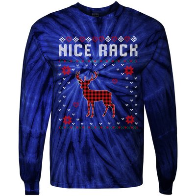 Women Nice Rack Well Hung Ugly Sweater Fun Couples Christmas Tie-Dye Long Sleeve Shirt